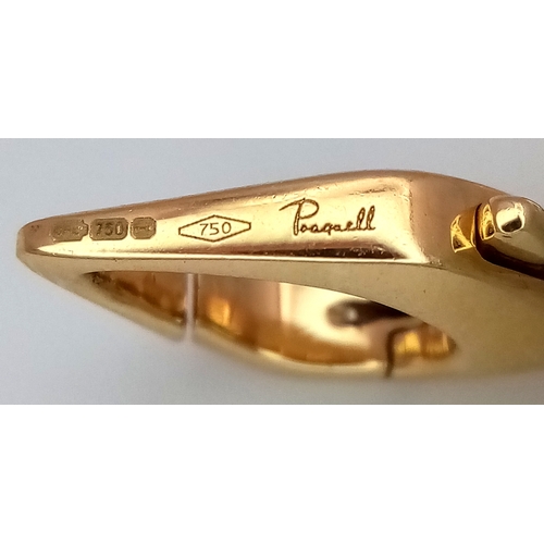 40 - A Cleopatra 18K Yellow Gold Faceted Barrel Link Classic Bracelet. Approx 18.5cm length. Total weight... 