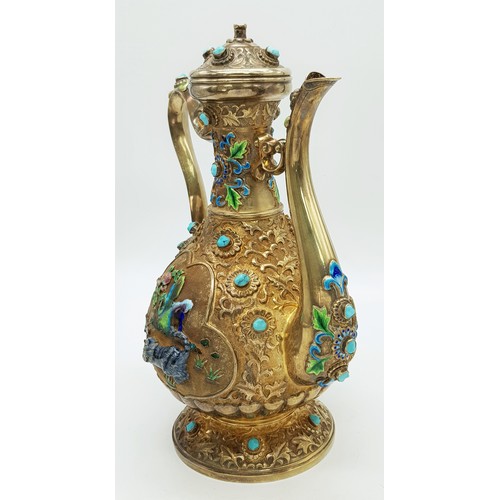 1501 - A Magnificent Chinese 20th Century, Solid Silver and Enamel Tea Set and Tray. Incredible workmanship... 