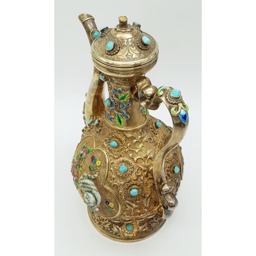 1501 - A Magnificent Chinese 20th Century, Solid Silver and Enamel Tea Set and Tray. Incredible workmanship... 