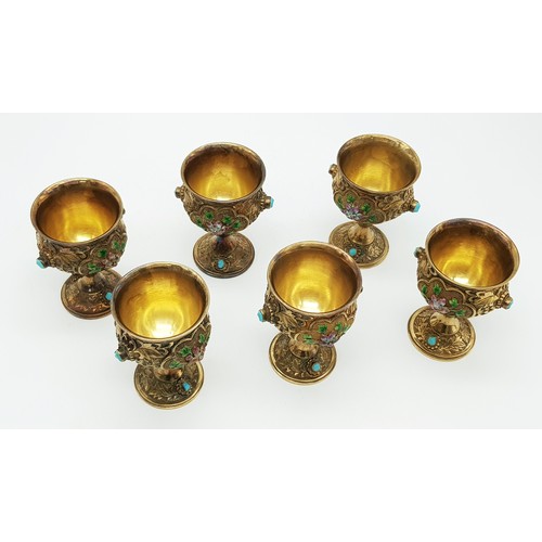 1501 - A Magnificent Chinese 20th Century, Solid Silver and Enamel Tea Set and Tray. Incredible workmanship... 