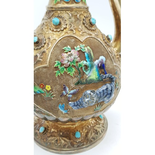 1501 - A Magnificent Chinese 20th Century, Solid Silver and Enamel Tea Set and Tray. Incredible workmanship... 