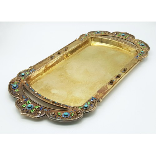 1501 - A Magnificent Chinese 20th Century, Solid Silver and Enamel Tea Set and Tray. Incredible workmanship... 