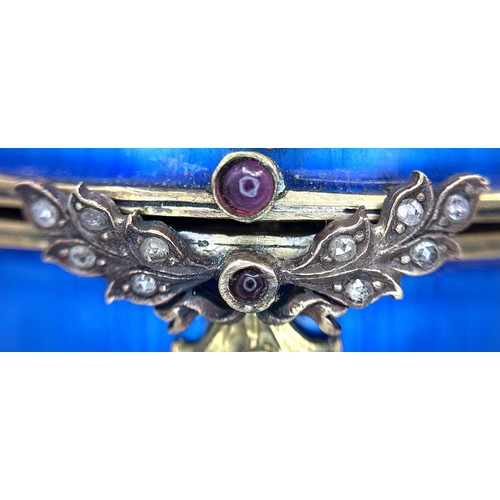 722 - A Diamond Set Gilded Silver, Enamel and Nephrite Jade Surprise Egg. Russian Imperial style 'Easter E... 
