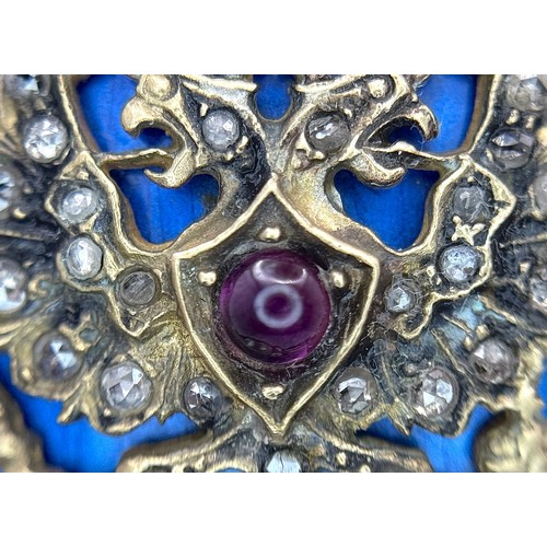 722 - A Diamond Set Gilded Silver, Enamel and Nephrite Jade Surprise Egg. Russian Imperial style 'Easter E... 
