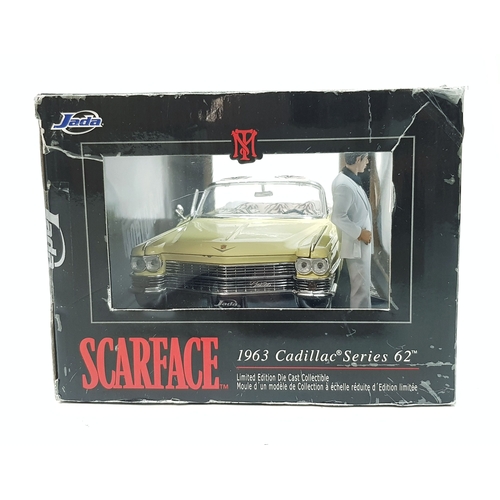 Two Jada 1/18th scale, 1963 Cadillac series 62 'Scarface'. Models