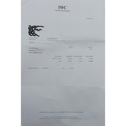 31 - Am IWC Limited Edition (21 of 50) Pilots Automatic Chronograph Watch. Model IW371813. Black leather ... 