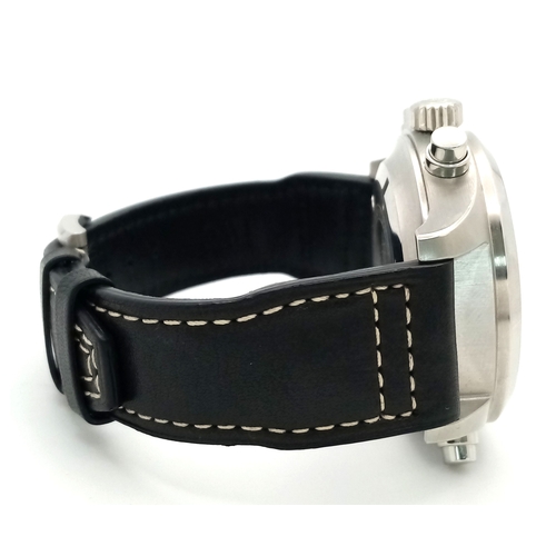 31 - Am IWC Limited Edition (21 of 50) Pilots Automatic Chronograph Watch. Model IW371813. Black leather ... 