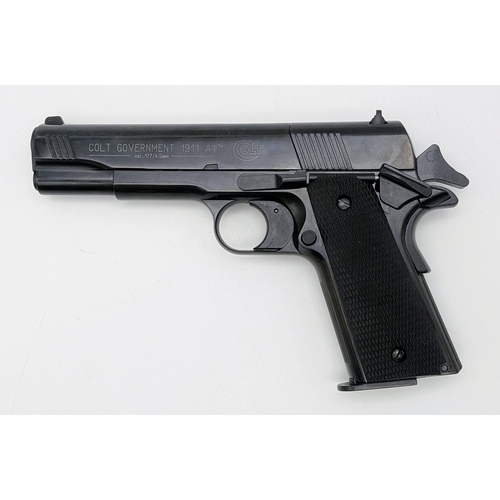 A German Made Colt Government Made 1911 A1 Co2 Air Pistol. Calibre - .177. Must be 18 or over to purchase. UK mainland sales only. UK Mainland shipping only.