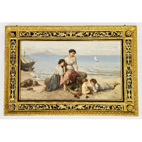 Wilhelm Kray (German, 1828&ndash;1889), Idle Moment, Capri Beyond. Signed and inscribed &ldquo;W. Kray, Rome&rdquo; lower right. Oil on canvas, 42 &times; 71 cm.