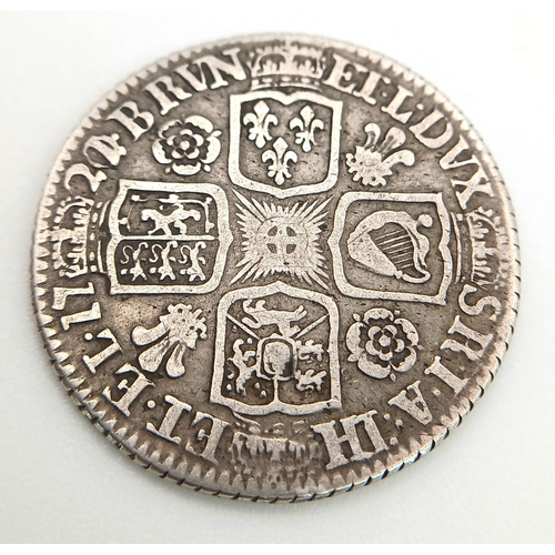 507 - A 1721/0 George I Silver Shilling Coin.