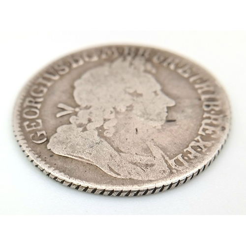 507 - A 1721/0 George I Silver Shilling Coin.