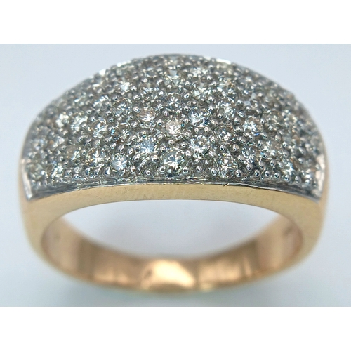 55 - AN 18K YELLOW GOLD, DIAMOND SET RING. 1.20CTW. 8.8G, SIZE P. SC 5103