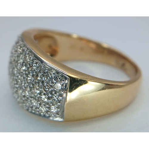55 - AN 18K YELLOW GOLD, DIAMOND SET RING. 1.20CTW. 8.8G, SIZE P. SC 5103
