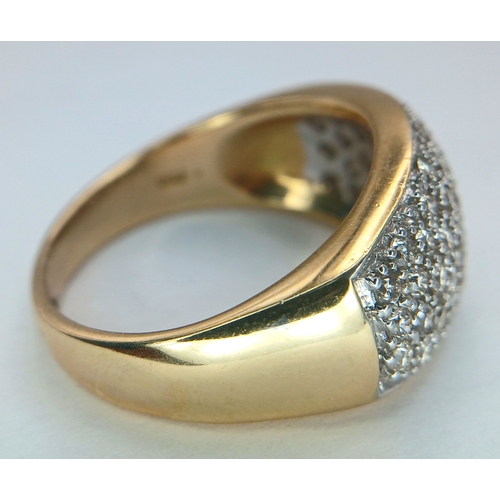 55 - AN 18K YELLOW GOLD, DIAMOND SET RING. 1.20CTW. 8.8G, SIZE P. SC 5103