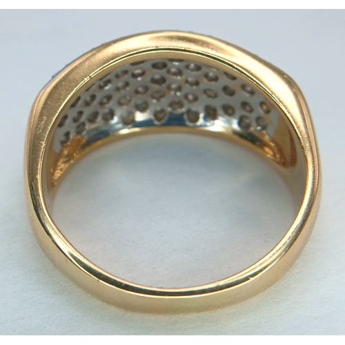 55 - AN 18K YELLOW GOLD, DIAMOND SET RING. 1.20CTW. 8.8G, SIZE P. SC 5103