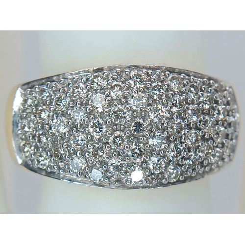 55 - AN 18K YELLOW GOLD, DIAMOND SET RING. 1.20CTW. 8.8G, SIZE P. SC 5103