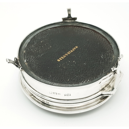 46 - An Antique Mappin & Webb Sterling Silver and Tortoise Shell Trinket Box. Velvet lining. Hallmarks fo... 