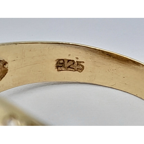 557 - A Vintage Gold Gilded Sterling Silver St. George and the Dragon Signet Ring. Size V. The Ring measur... 