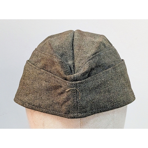 60 - WW2 German Heer (Army) Nco’s Tailor Made M34 Overseas Side Cap). With green soutache for Gebirgsjäge... 