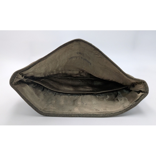 60 - WW2 German Heer (Army) Nco’s Tailor Made M34 Overseas Side Cap). With green soutache for Gebirgsjäge... 