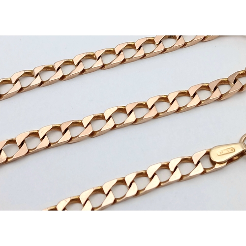 29 - A 9K ROSEGOLD CURB LINK BRACELET .      4.2gms    19cms