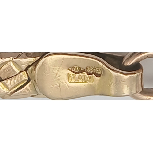 43 - A CLASSIC 9K GOLD HERRINGBONE LINK BRACELET .      4.8gms         19cms