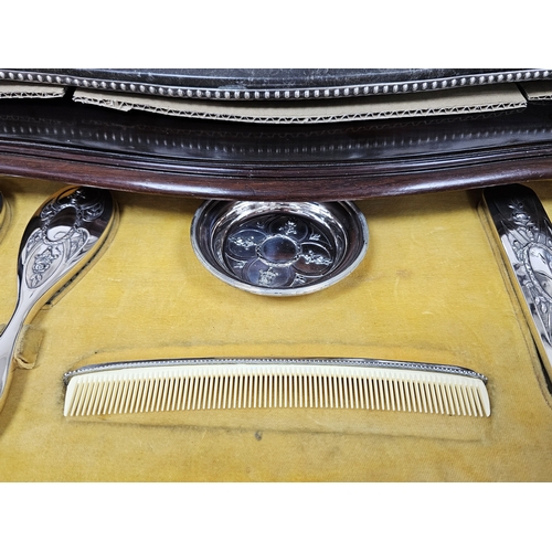 8 - A RARE BEAUTIFUL WOOD AND SOLID SILVER PORTUGESE VANITY TABLE (CIRCA 1860) ALL TRIMMINGS BEING SILVE... 