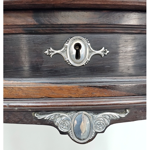 8 - A RARE BEAUTIFUL WOOD AND SOLID SILVER PORTUGESE VANITY TABLE (CIRCA 1860) ALL TRIMMINGS BEING SILVE... 