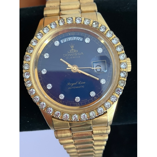 35 - Gentleman’s Vintage ‘JOWLISSA’ AUTOMATIC WRISTWATCH. 21 JEWELS. Jewelled Bezel. Finished in Gold Ton... 