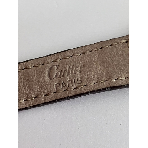 7 - Ladies Vintage ‘MUST DE CARTIER’  WRISTWATCH. Paris Vermeil 095556.- 590004. CARTIER CROCODILE STRAP... 