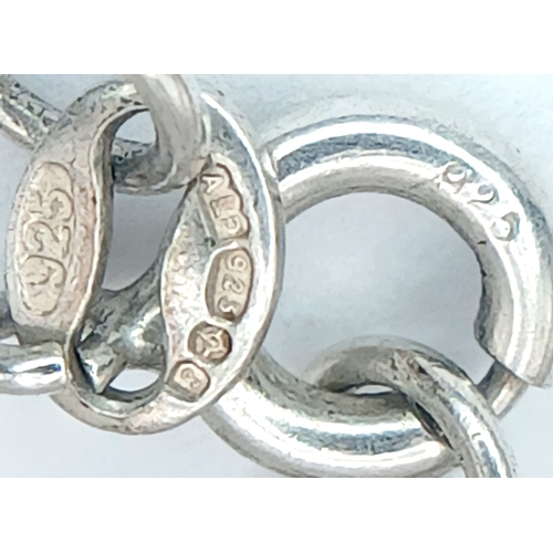 25 - A Classic 925 Sterling Silver Rope Chain Necklace - 40cm Length. Features a traditional twisted rope... 