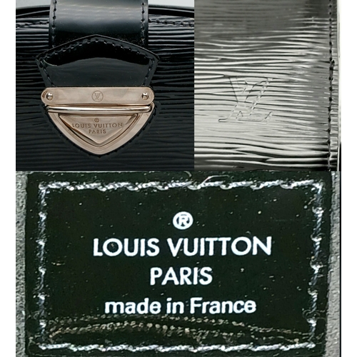 45 - A Sophisticated Louis Vuitton Black Electric Epi Leather Pont-Neuf GM Handbag. Textured patent exter... 