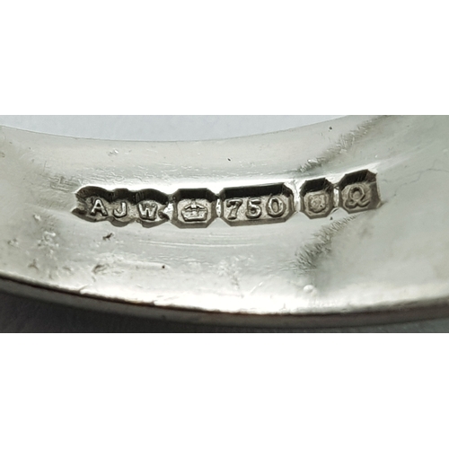 41 - AN 18K WHITE GOLD, DIAMOND 3 STONE RING. GYPSY SET. 0.40CTW. 6.8G, SIZE P/Q. SC 7045