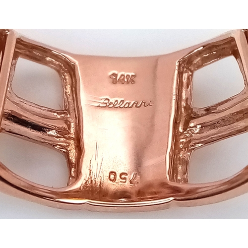 12 - A Designer 'Bellarri' Fancy 14K Rose Gold Mult-Gemstone Cocktail Ring. Includes cabochons of tourmal... 