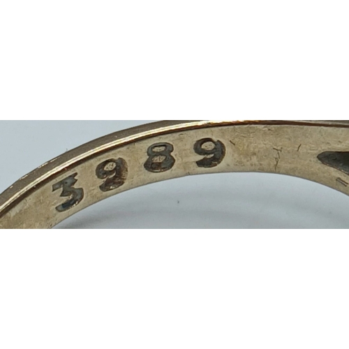 28 - Beautiful Vintage 9 CARAT GOLD RING with DIAMONDS set  in PLATINUM in Floral Formation. Full UK Hall... 