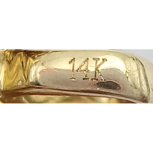 49 - Fabulous 14 CARAT , Jewelled ‘THREE COLOUR GOLD’  TURTLE PENDANT. 8.9 Grams. Approx 3.5 cm.  Absolut... 