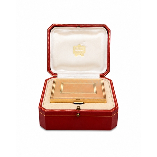 Cartier 9ct solid yellow gold compact with four sapphire . by J.C (Jacques Cartier / Jean-Jacques Cartier) Letter G