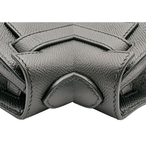 79 - A Highly Collectable Hermes Black Kelly 28 Bag. Epsom leather exterior with silver-toned hardware to... 