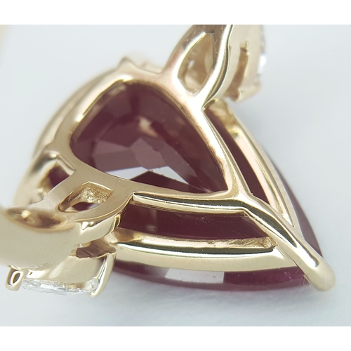 51 - A Stunning GIA Triple Certified 18K Yellow Gold Ruby and Diamond Cocktail Ring. An 8.77ct natural pe... 