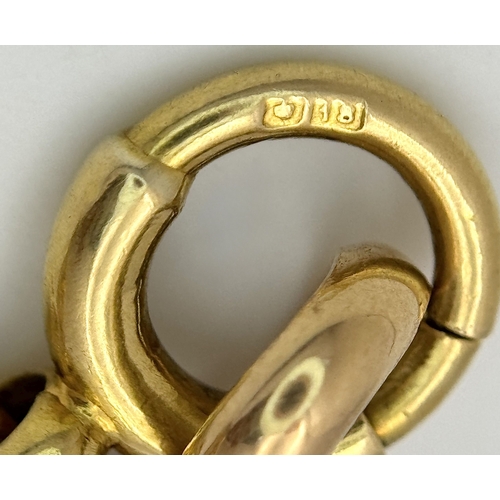 163 - An Antique Victorian (Circa 1890) 18K Gold Trombone Graduated  Link Albert Chain -  Fondly referred ... 