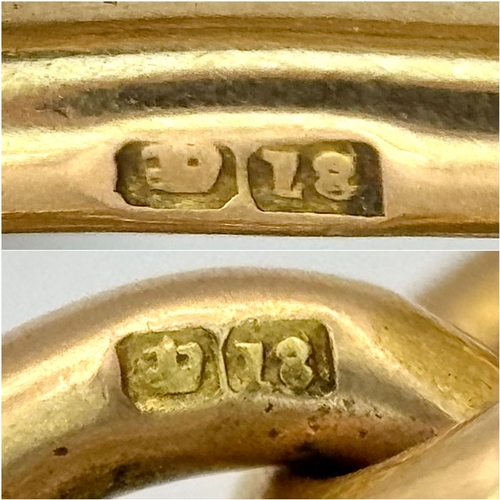 163 - An Antique Victorian (Circa 1890) 18K Gold Trombone Graduated  Link Albert Chain -  Fondly referred ... 