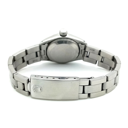 39 - A Ladies 1970’s Stainless Steel Oyster Perpetual Rolex Watch - fitted with Sun-burst Dial. Case -26m... 