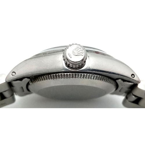39 - A Ladies 1970’s Stainless Steel Oyster Perpetual Rolex Watch - fitted with Sun-burst Dial. Case -26m... 