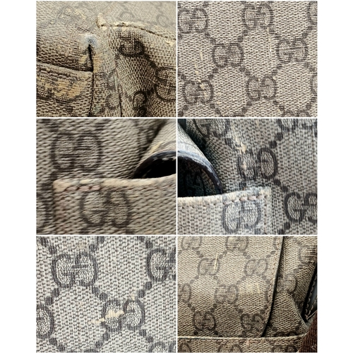 1017 - A Gucci GG Plus Monogram Messenger Diaper Bag. Beige and brown GG monogram coated canvas exterior wi... 