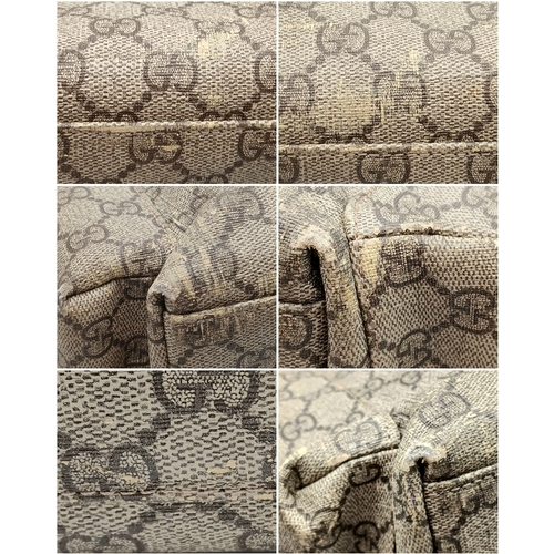 1017 - A Gucci GG Plus Monogram Messenger Diaper Bag. Beige and brown GG monogram coated canvas exterior wi... 