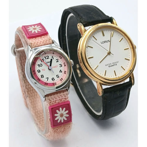 12 - A Pair of Lorus Wristwatches. Including a stainless steel, water-resistant quartz wristwatch with a ... 