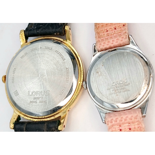 12 - A Pair of Lorus Wristwatches. Including a stainless steel, water-resistant quartz wristwatch with a ... 