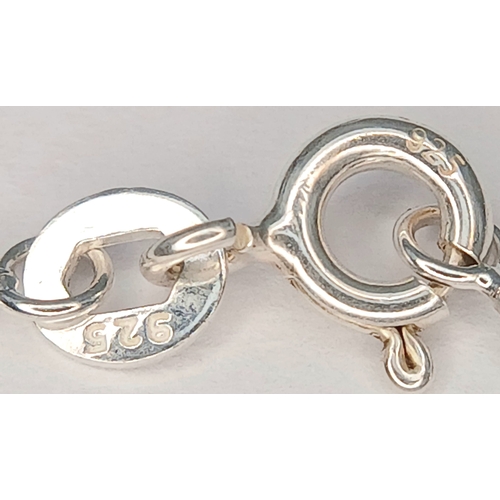 49 - A 925 Sterling Silver Heart Locket Pendant Necklace - 46cm length. The necklace is fitted with a pol... 