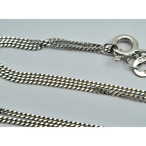 4 - An 18K White Gold Disappearing Necklace. 40cm. 1.85g.