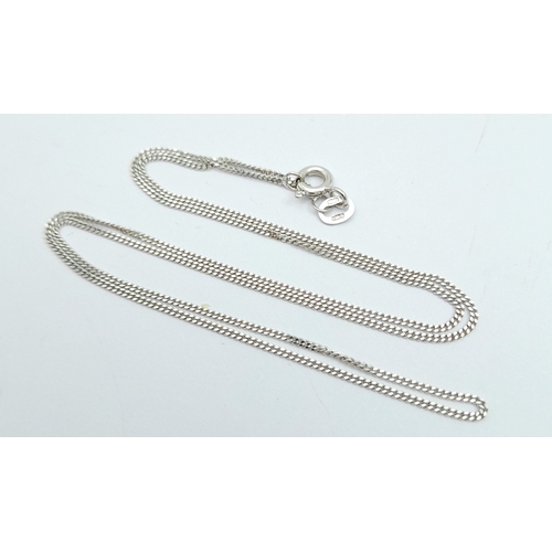 4 - An 18K White Gold Disappearing Necklace. 40cm. 1.85g.
